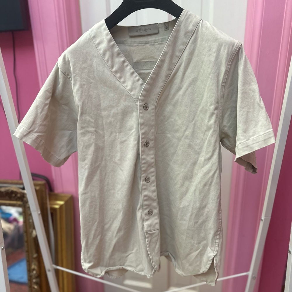 Essentials Stretch Baseball Jersey Button Down Sh… - image 4